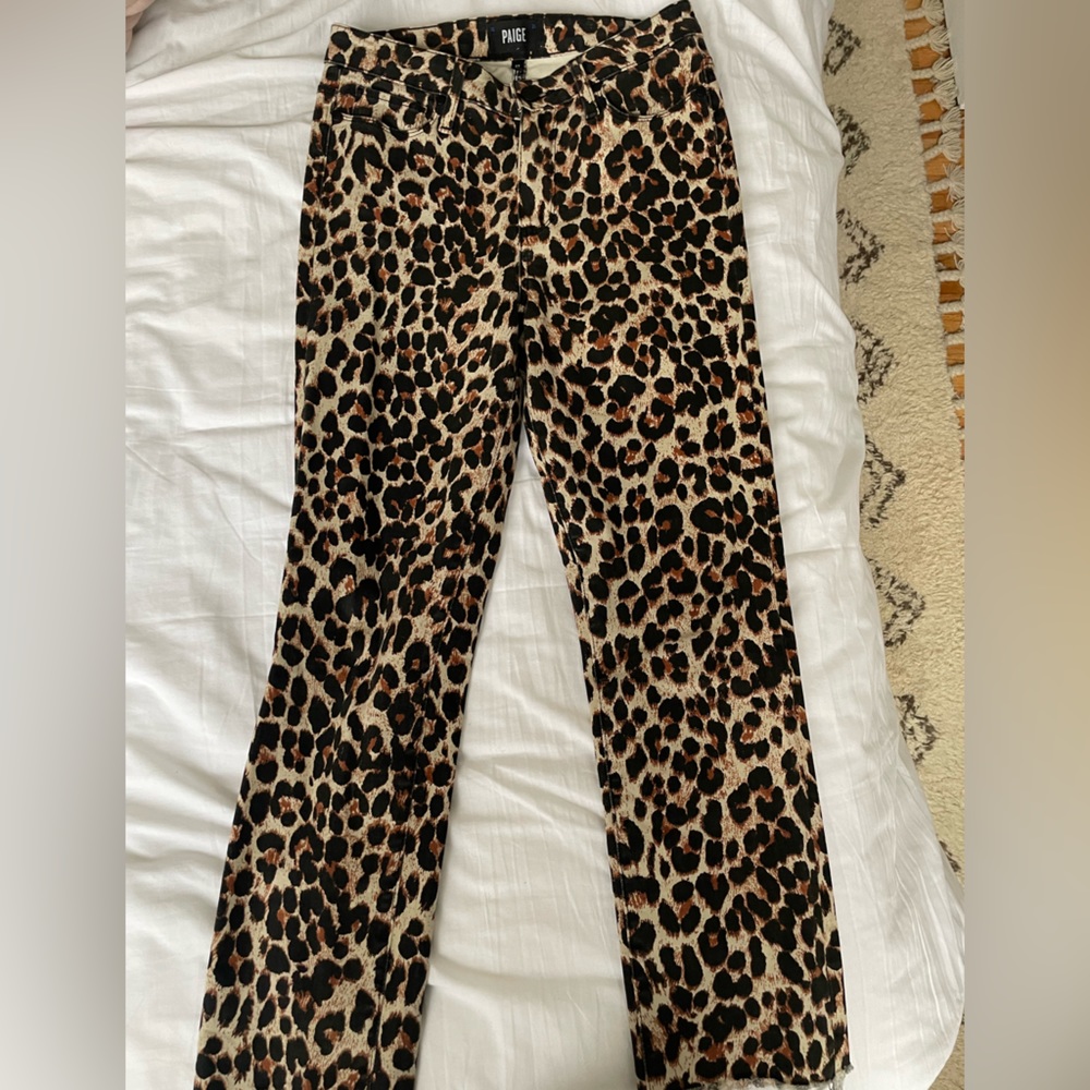 Paige Straight Leg Cheetah Jean